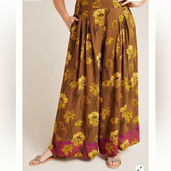 Anthropologie Maeve Terrace Floral Pants size 14 000100 - Picture 1 of 10